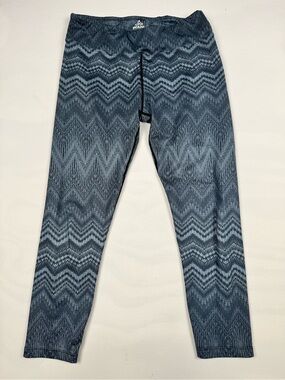 prAna Breathe Roxanne Black Gray Chevron Print Crop Leggings Women’s M